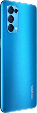 Oppo Find X3 Lite blauw achterkant rechterzijkant