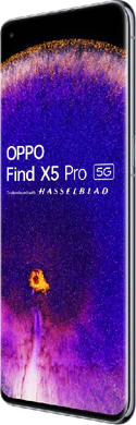 Oppo Find X5 Pro valkoinen etupuolella oikea puoli