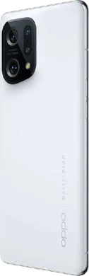 Oppo Find X5 wit achterkant linkerzijkant