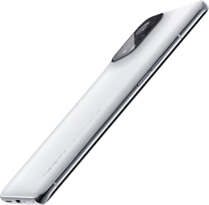 Oppo Find X5 wit achterkant linkerzijkant onderkant schuin