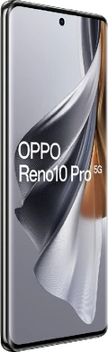 Oppo reno 10 pro grijs voorkant linkerzijkant