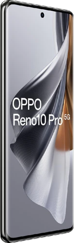 Oppo reno 10 pro grijs voorkant linkerzijkant