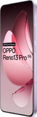 Oppo reno 13 5g paars voorkant rechterzijkant