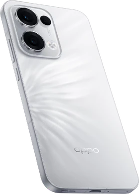 Oppo reno 13 5g weiß Rückseite rechte Seite Unterseite schräg