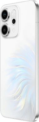 Oppo reno 14 5g wit achterkant linkerzijkant