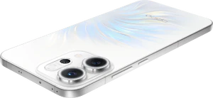 Oppo reno 14 5g wit achterkant bovenkant rechterzijkant schuin 2