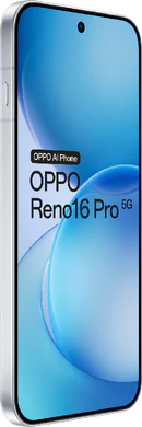 Oppo reno 16 pro 5g white front left side