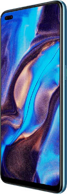 Oppo reno 4 5g blå front højre side