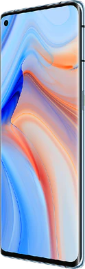 Oppo reno 4 pro 5g blå front höger sida