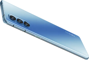 Oppo reno 4 pro 5g blå tillbaka topp höger sida