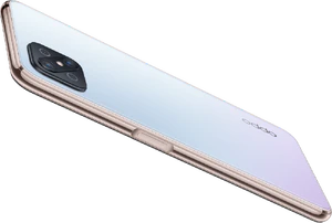 Oppo reno 4 z 5g wit achterkant bovenkant rechterzijkant schuin