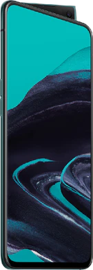 Oppo reno blauw voorkant linkerzijkant geopend