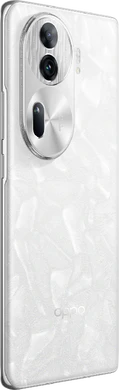 Oppo Reno11 Pro wit achterkant rechterzijkant