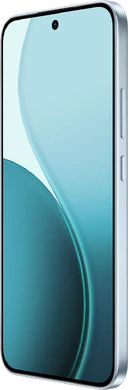 Oppo Reno14 F 5G blauw voorkant rechterzijkant