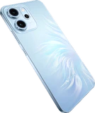 Oppo Reno14 F 5G blauw achterkant rechterzijkant schuin