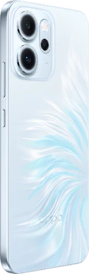Oppo Reno14 FS 5G opal blauw achterkant rechterzijkant