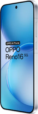 Oppo Reno16 5G white front right side