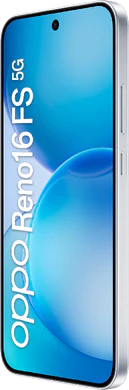 Oppo Reno16 FS 5G blanco tapa delantera lado derecho