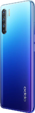 Oppo Reno3 blauw achterkant linkerzijkant