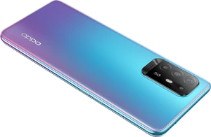 Oppo Reno5 Z bleu retour côté gauche top