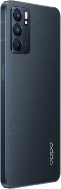 Oppo reno6 zwart achterkant rechterzijkant
