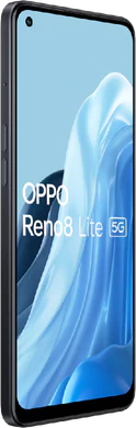 Oppo Reno8 Lite 5G nero copertina frontale lato sinistro