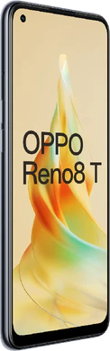 Oppo Reno8 T 4g zwart voorkant linkerzijkant