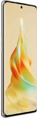 Oppo reno8t 5g goud voorkant linkerzijkant