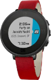 Pebble Time Round schuin zwart rood 14mm