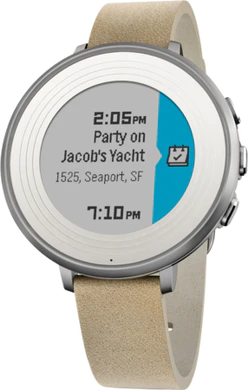 Pebble Time Round schuin zilver beige 14mm