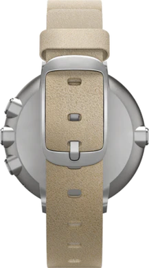 Pebble Time Round zilver beige onderkant