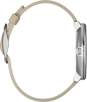 Pebble Time Round zilver beige linkerzijkant