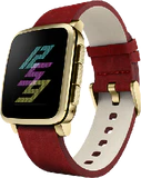 Pebble Time Steel goud rood rechterzijkant
