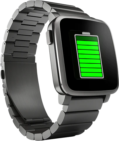 Pebble Time Steel grijs linkerzijkant schuin