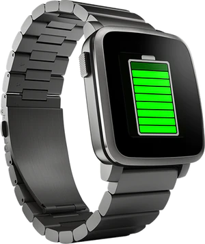 Pebble Time Steel grijs linkerzijkant schuin