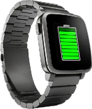 Pebble Time Steel grijs linkerzijkant schuin