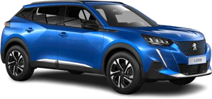 Peugeot e 2008 blu copertina frontale lato sinistro