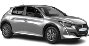 Peugeot e 208 grey front left side