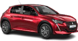 Peugeot e 208 red front left side