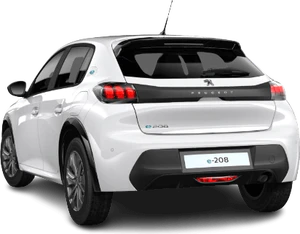 Peugeot e 208 white back right side