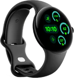 Pixel Watch 3 41mm zwart voorkant linkerzijkant