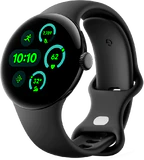 Pixel Watch 3 41mm zwart voorkant rechterzijkant