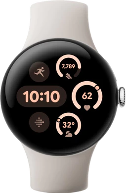 Pixel Watch 3 41mm zilver geel band voorkant