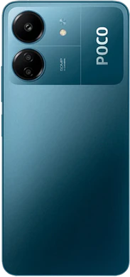 POCO C65 blå tillbaka
