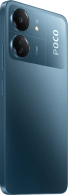 POCO C65 blå tillbaka höger sida