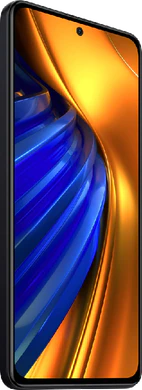 POCO F4 svart front vänster sida