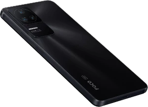 POCO F4 svart tillbaka höger sida botten snett