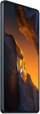 POCO F5 zwart voorkant linkerzijkant