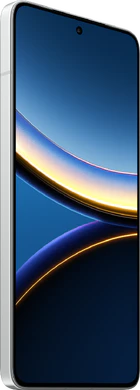 POCO F7 Pro zilver voorkant linkerzijkant