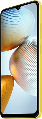 POCO M4 5G gul front höger sida